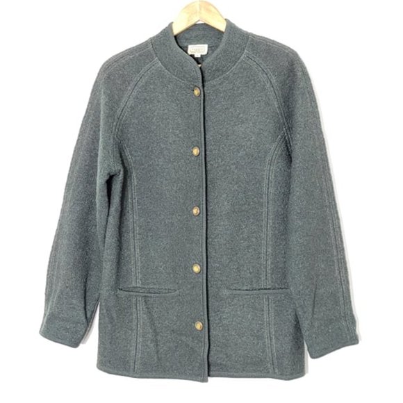 Haggar Vintage Forest Green 100% Wool Long Sleeve Button-Down Jacket Size Small - Picture 1 of 11